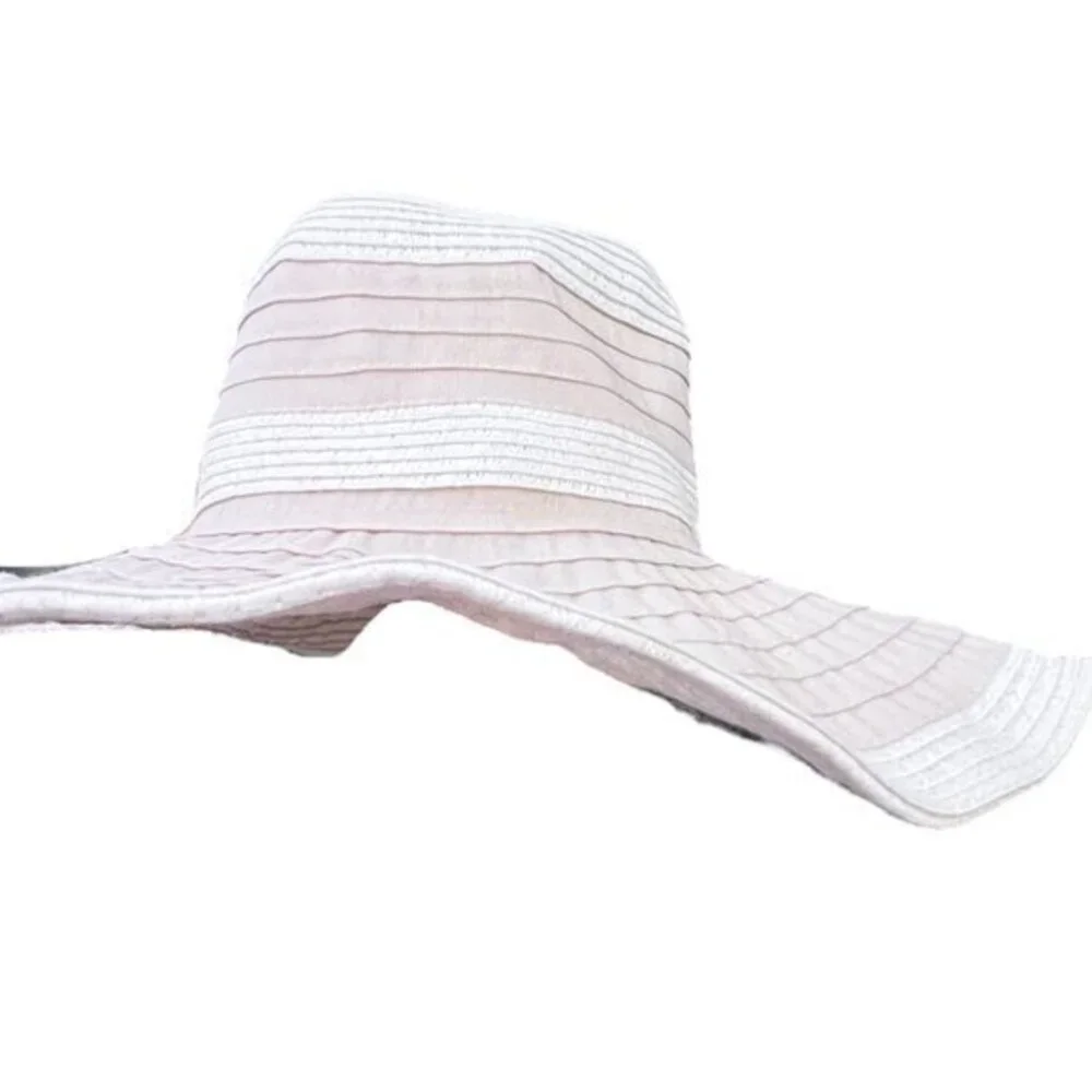 Womens Floppy Sun Hat Wide‎ Brim Beige Ivory BOHO Beach Vacation Pool Travel